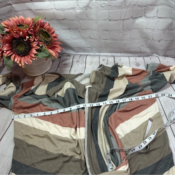 NWT Boutique striped open front cascade kimono cardigan western boho layer - Picture 11 of 11